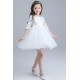 Lace Embroidery Sheer Sleeved Flower Girl Dress