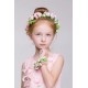 Floral Foam Wreath Flower Girl Headband - Peach