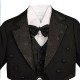 Boys' 5 Pieces Formal Gold Vest Tuxedo Suit With Tail Christening Outfit