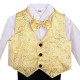 Boys' 5 Pieces Formal Gold Vest Tuxedo Suit With Tail Christening Outfit 1-4y