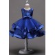 Elegant Sleeveless Beading Evening Dress Flower Girl Gown Royal Blue 4-8y