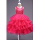 Pretty Beading Belted Sequin layered Sleeveless Chiffon Dress Pink