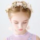 Children Hair Vine Wedding Headdress with Earing Pink