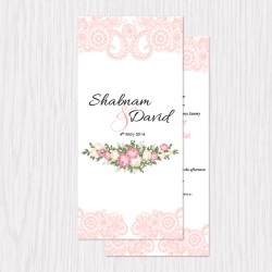Sweet Floral Printed Flat Cards - 100 pcs (3 Colors)
