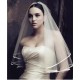 Charming Wedding Bridal Bride Veil Satin Edge Elbow Off White