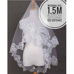  Bridal Wedding Veil with Lace Hem Wedding Accessories