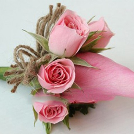 Summerpots Bridal Corsage & Boutonniere - Pink Blooms