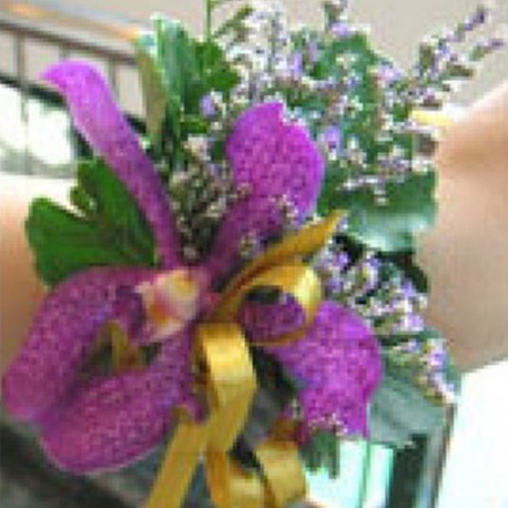 Summerpots Bridal Corsage & Boutonniere - Purple Spring