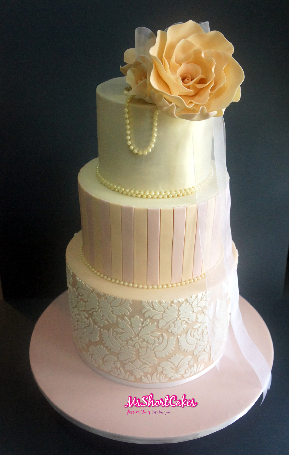 Pink and Peach Damask