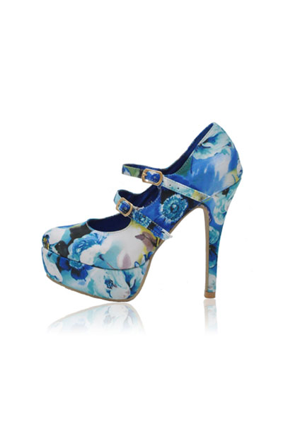 Ashleigh Pumps in Blue Floral