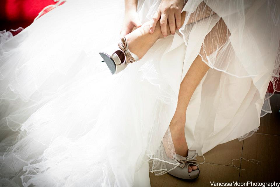Gray bridal shoes