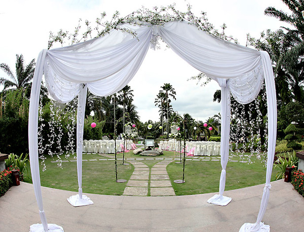Pink parasols and pink Decorations