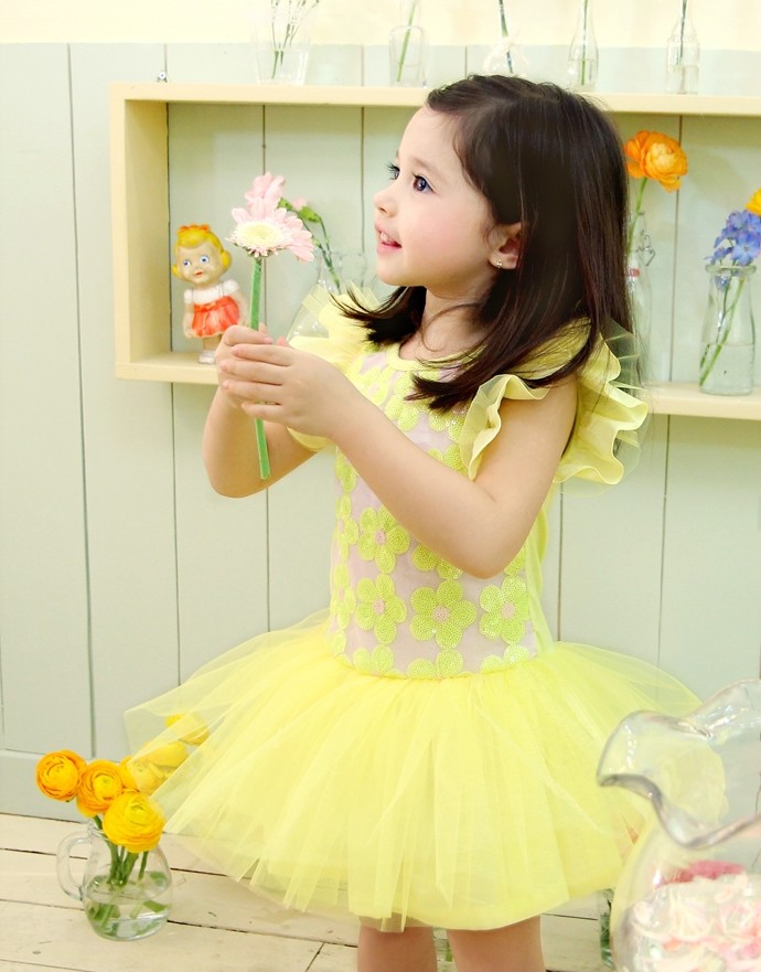 Little Cutie Flower Lace Design With TuTu Dress