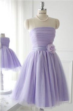 Lavender Short Bridesmaid Dress